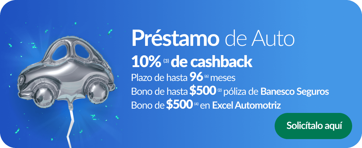 Banner Préstamo de Auto Banesco
